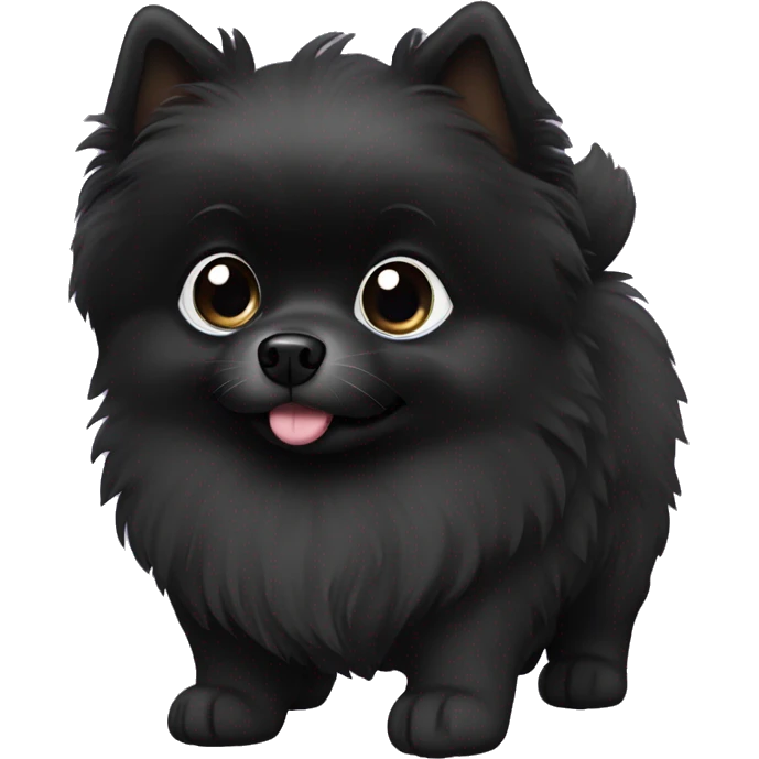 Black Pomeranian pup emoji