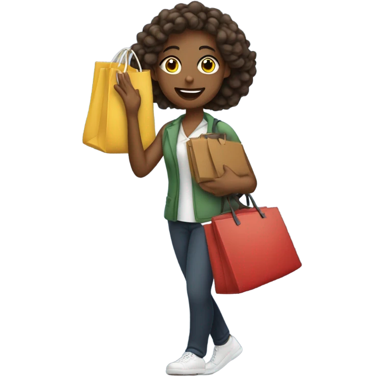 Female music teacher with a lot of bags emoji
