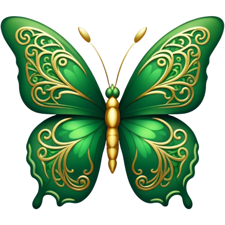 Deep green St Patrick’s Day inspired butterfly emoji