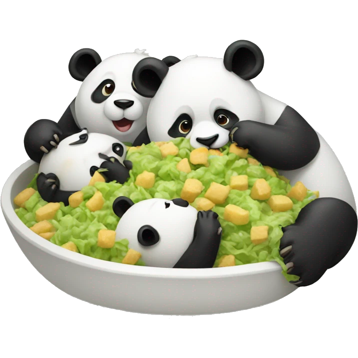Panda eating 🍙 emoji