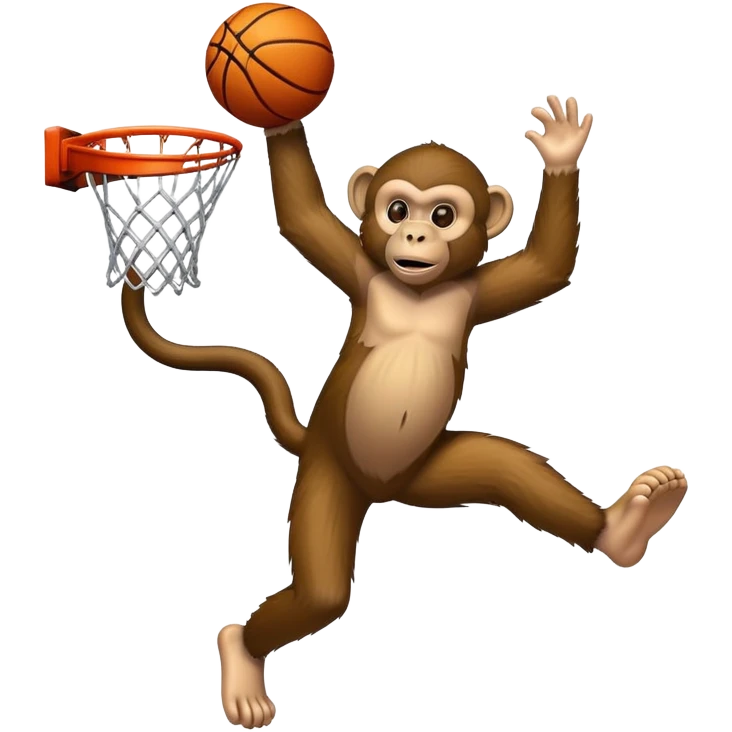Monkey dunking a basketball  emoji