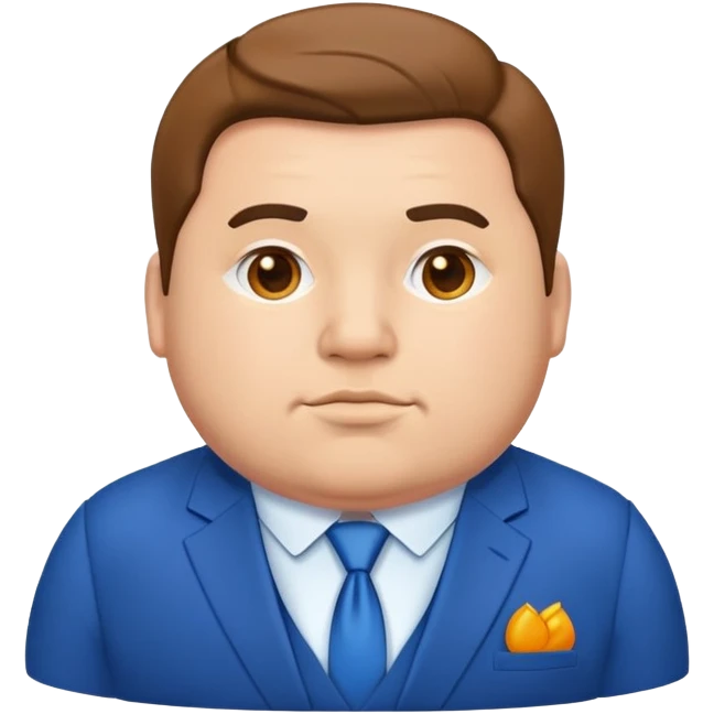 bold a bit fat  man in a blue suit emoji