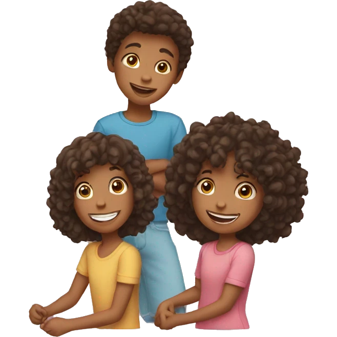 three kids playing together emoji