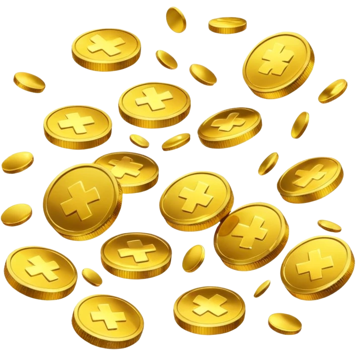 floating tooth fairy coins. emoji