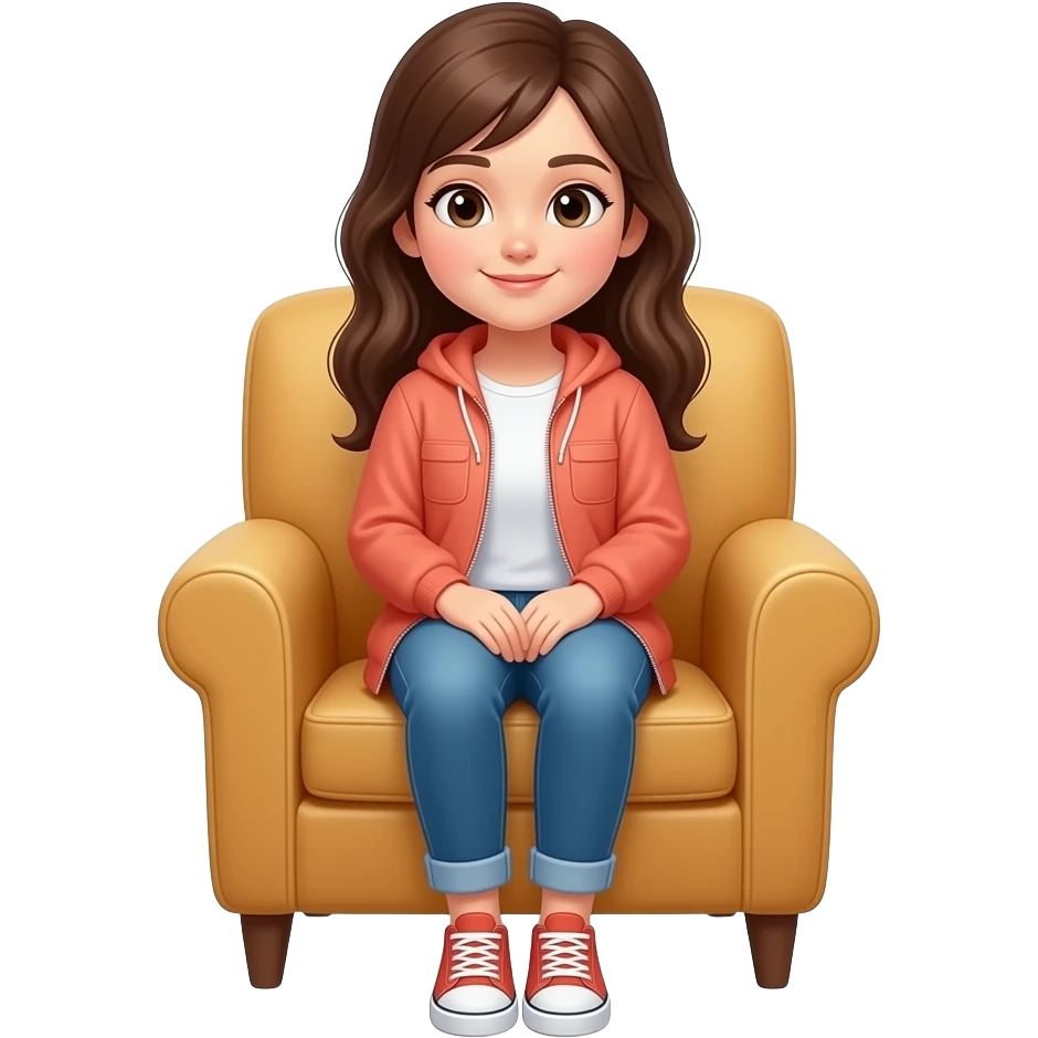 girl sitting in armchair emoji