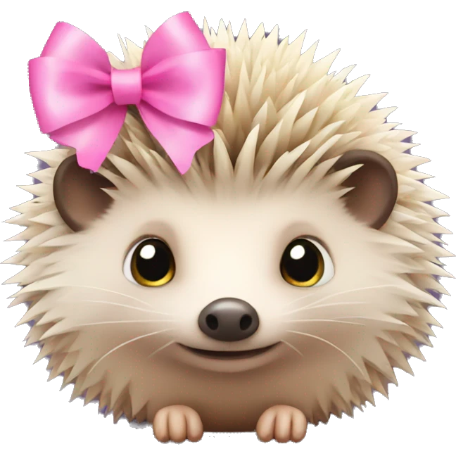 hedgehog with a pink bow emoji