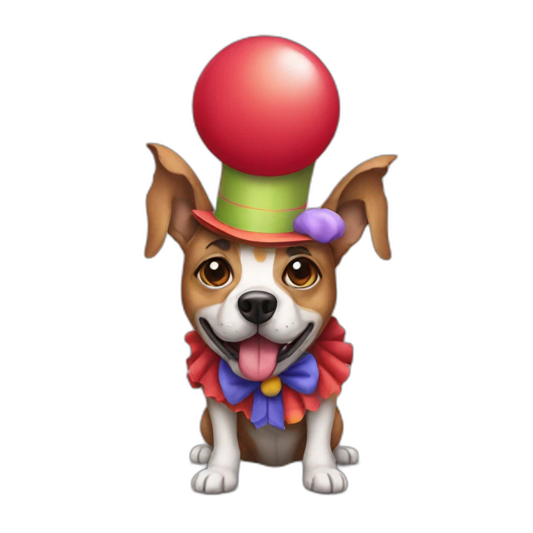dog dressed as a clown emoji