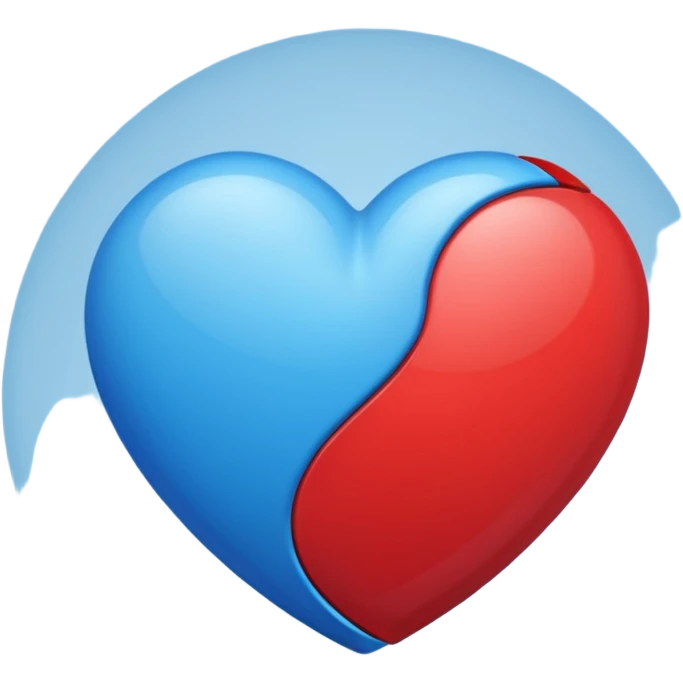 corazon azul y rojo emoji