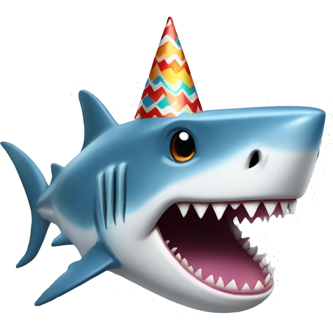 Shark with a party hat emoji