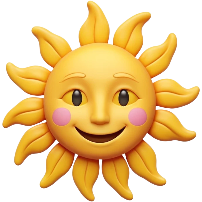 smiling sun with a face, pastel colors, ok visible fingerprints, matte plasticine claymation style emoji