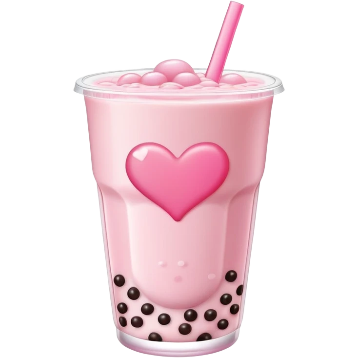 heart shaped boba tea emoji