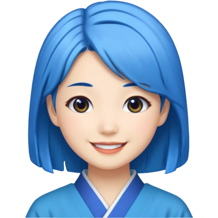 blue haired japanese princess emoji