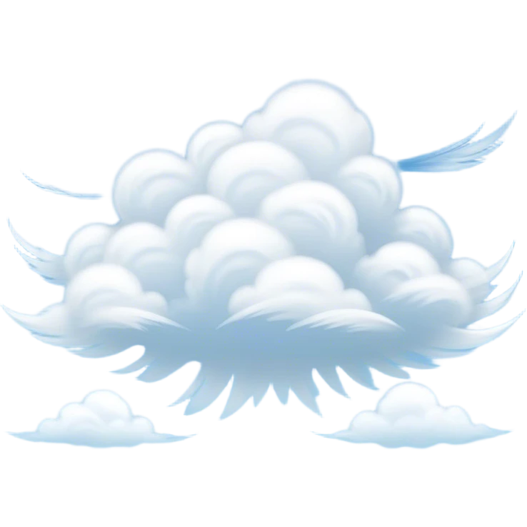 Cinematic Realistic Cirrus Emoji, High and wispy, with thin, delicate clouds stretching across the sky like brush strokes of white. The light, feathery clouds suggest clear weather and distant horizons, evoking a sense of tranquility. Soft glowing outline, capturing the essence of serene skies and airy beauty in a graceful cirrus cloud! emoji