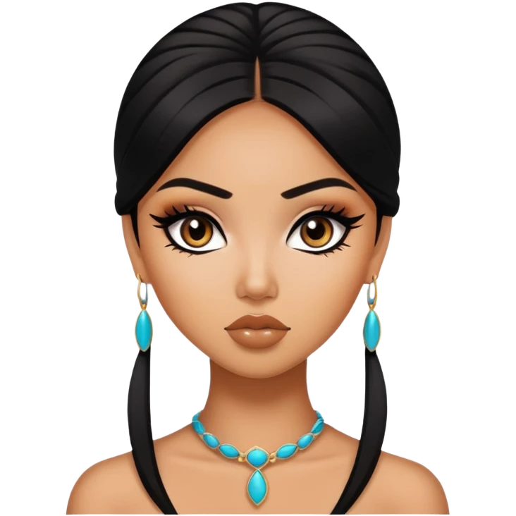 southwest asian beauty standard, pretty bratz baddie, black eyeliner emoji