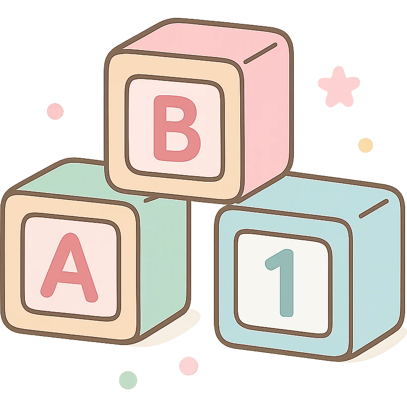 wooden baby blocks soft edges primary colors educational toy emoji