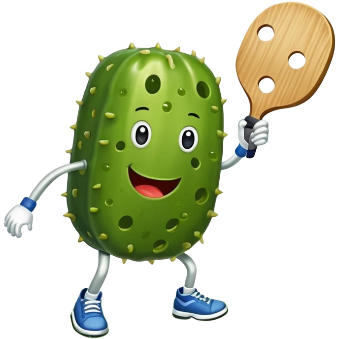 Pickle playing pickleball emoji