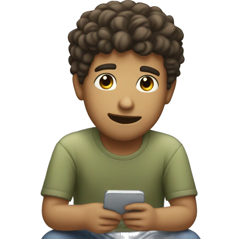 A boy simping to gil in texting and bluhing emoji