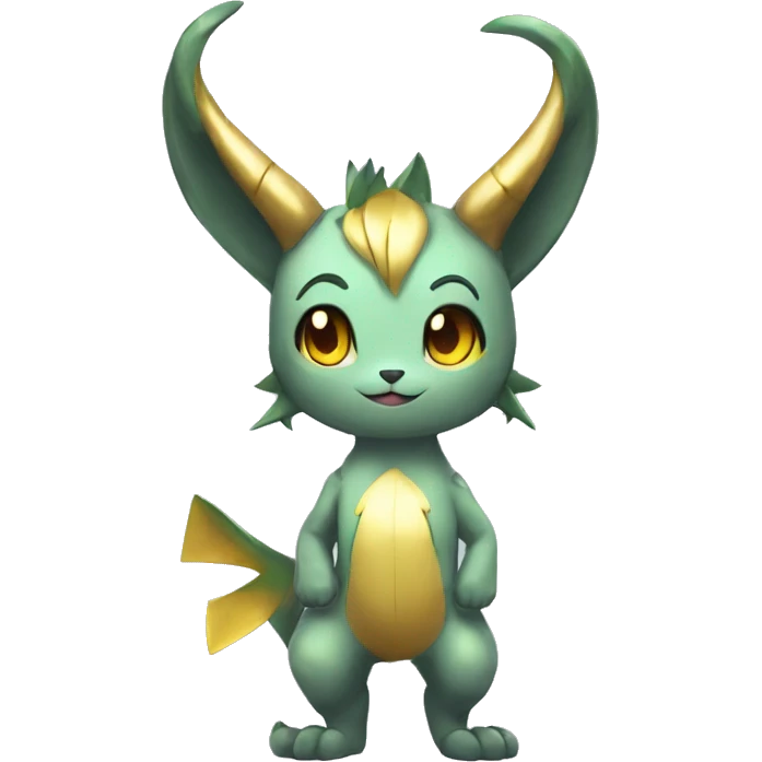 Anthro Shy Shiny Fakémon-Sona With Horns Full Body emoji