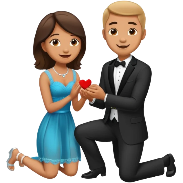 man kneeling and asking for marriage emoji