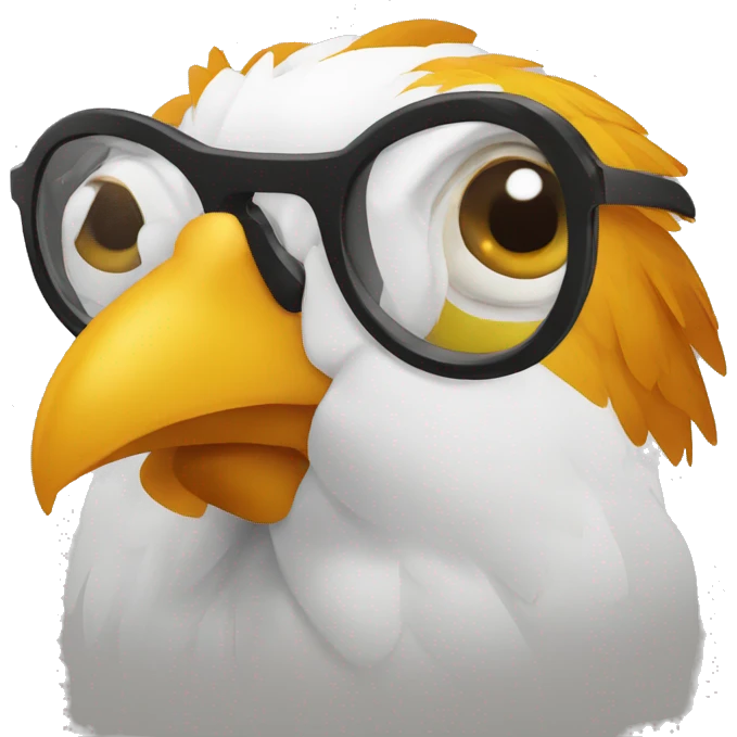 Pollo con lentes emoji
