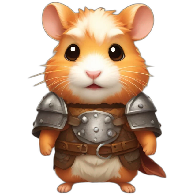 A joyful (((Orange Hamster))) dressed as a ((Viking)), with a warm expression pixelart emoji