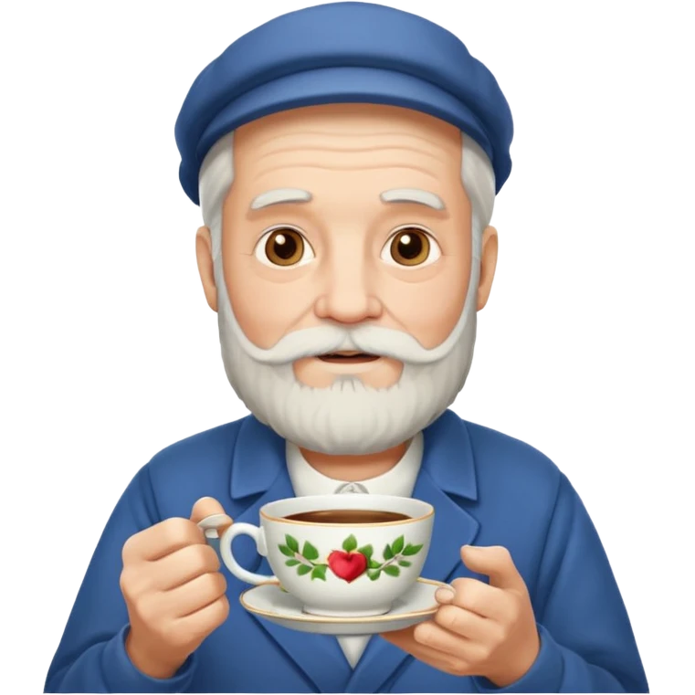 Bearded elderly with teacups emoji