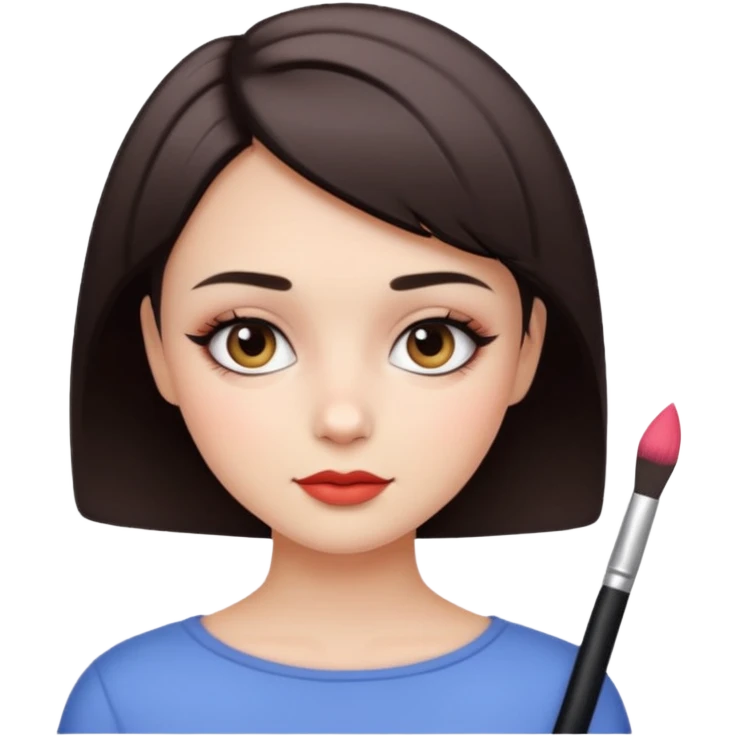 make sexy, cute, and gorgeous girl with short hair and makeup on her face emoji