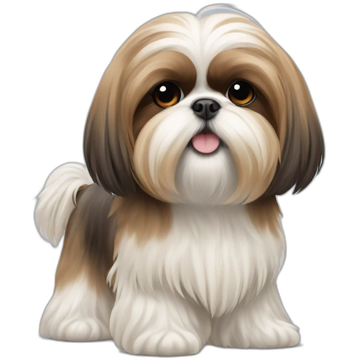 Dog Shih Tzu with long wool full-height  emoji