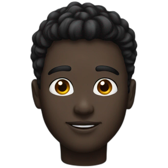 Black head and beautiful young man emoji