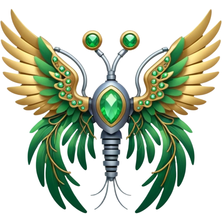 robot wings with vines and gems emoji