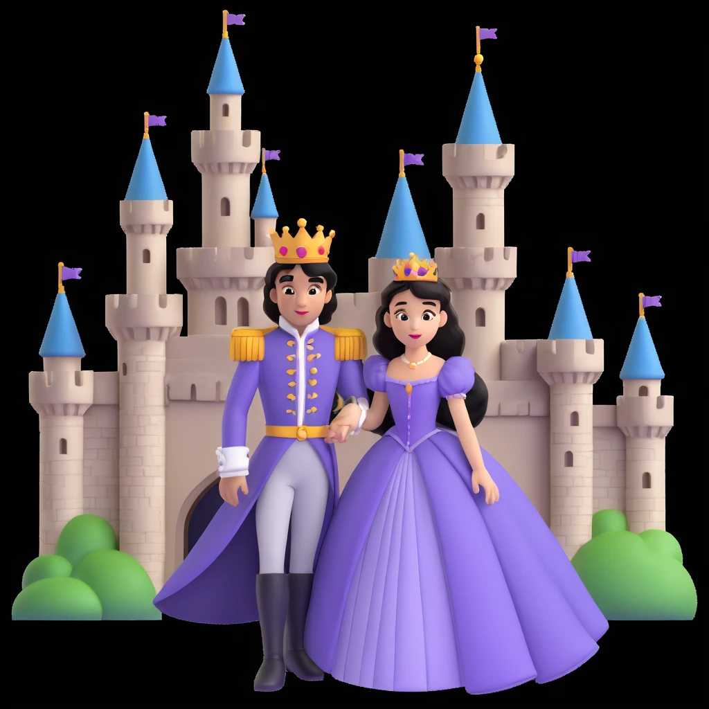 prince and princess disny dress close up photo in castle emoji