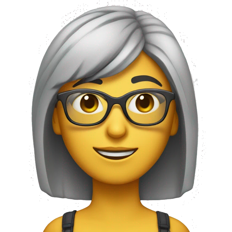 Chica con gafas y pestañas bonitas emoji