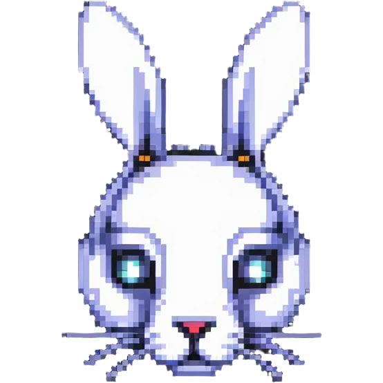 futuristic rabbit robot face, only the face emoji
