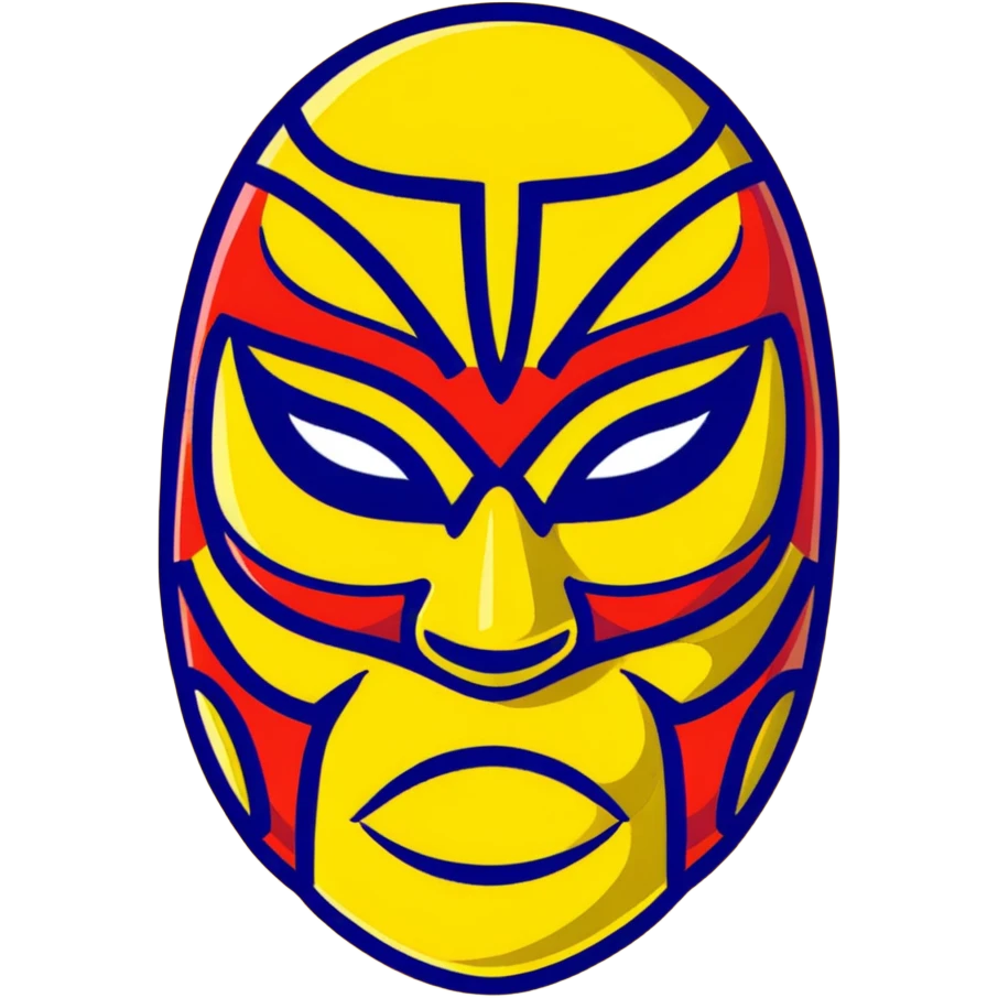A vibrant purple and blue luchador mask with decorative patterns emoji
