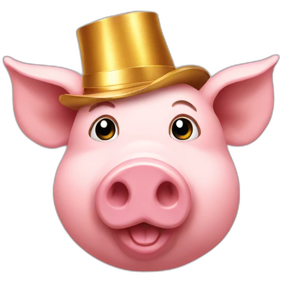 Pig with gold emoji