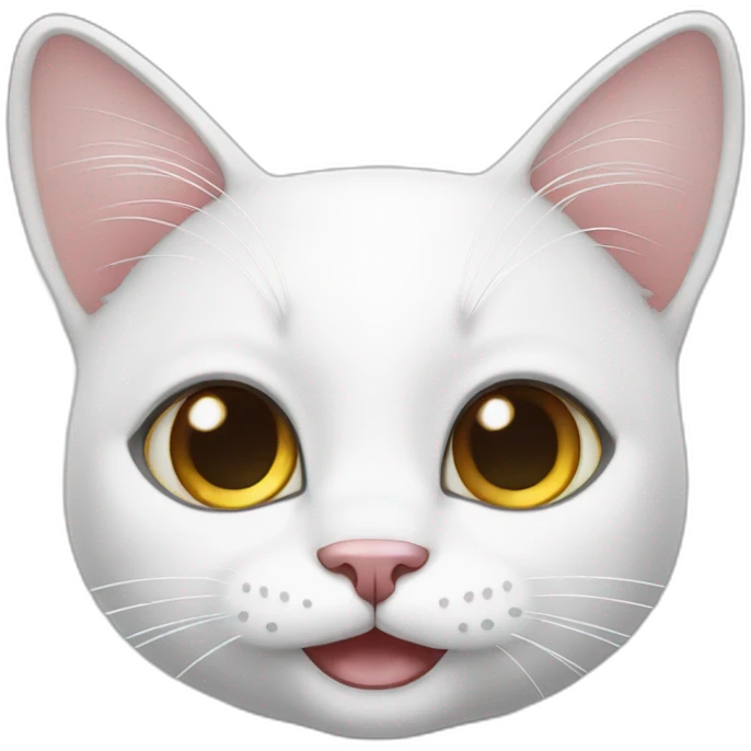 happy-white-cat emoji