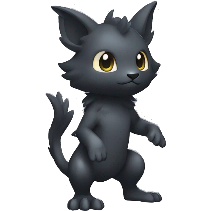 Cute cool shiny fantasy dark-shadow-themed animal hybrid Fakemon full body emoji