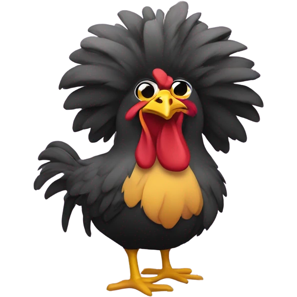 Chicken with disco wig emoji