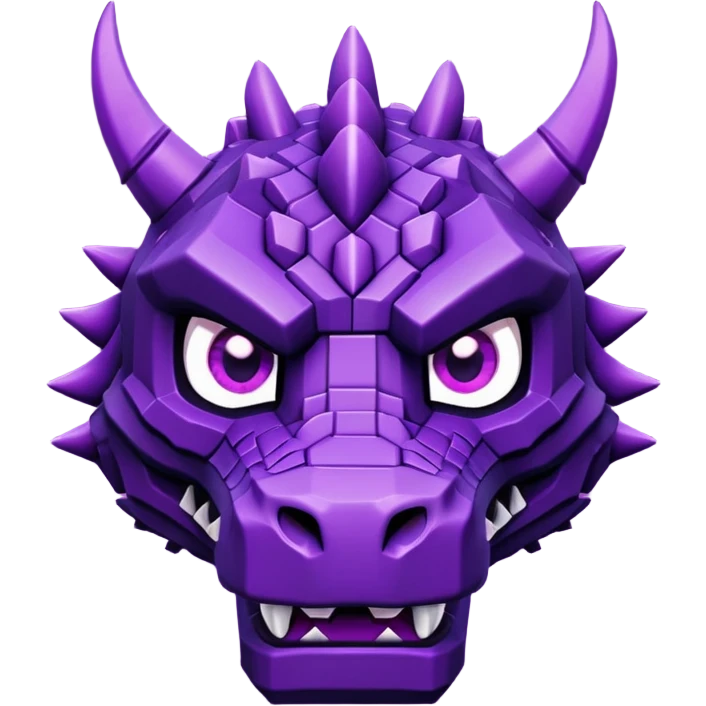 Minecraft black dragon head with purple eyes emoji