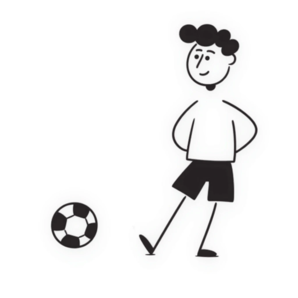 stick figure kicking a ball emoji