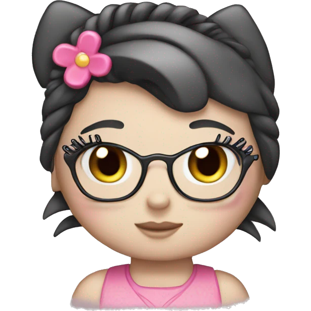 hello kitty with lashes emoji