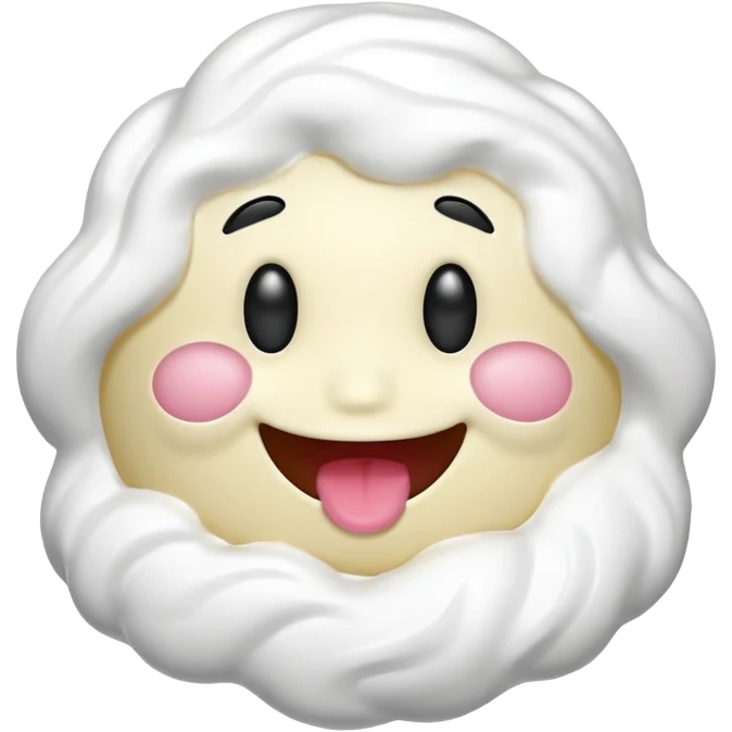 Smiley face with white stuff all over it emoji