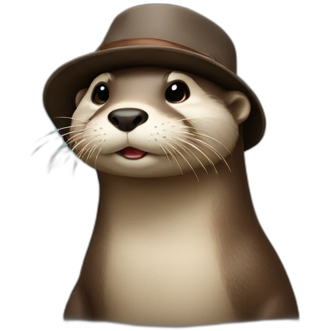 Otter wearing a hat emoji