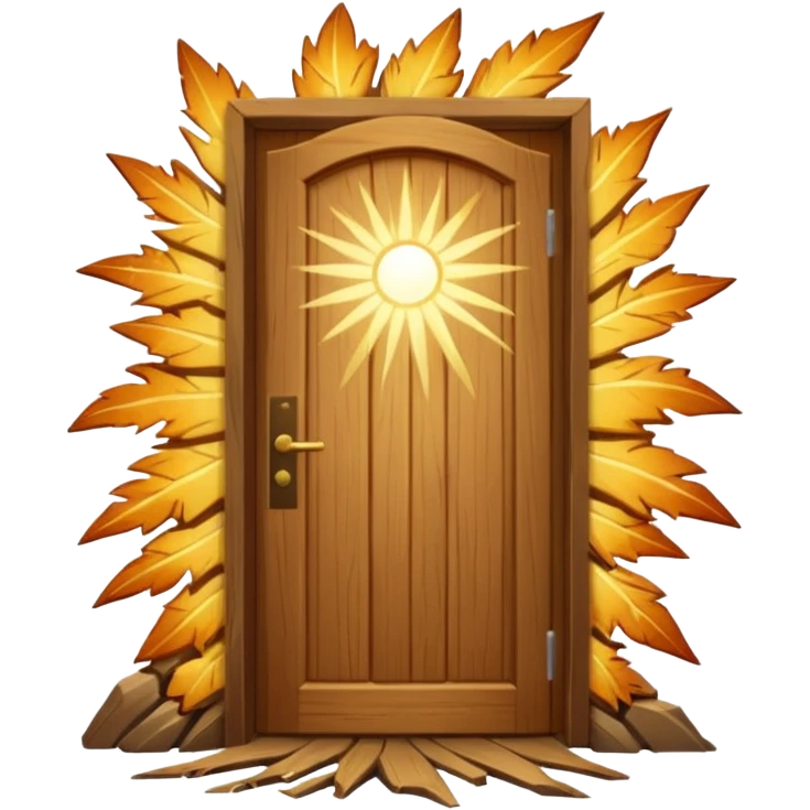 Door bursting open, light blasting outward emoji