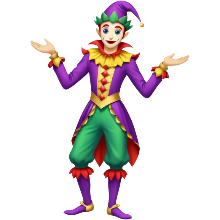 royal thin jester, full body emoji