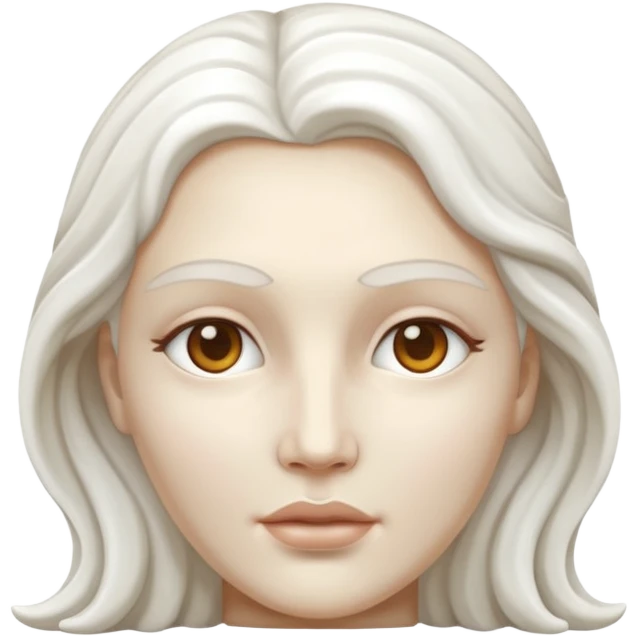 Marble style statue of woman face full white emoji