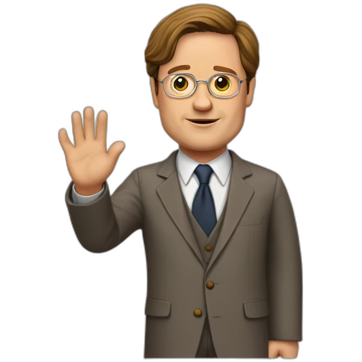 Dwight schrute waving emoji
