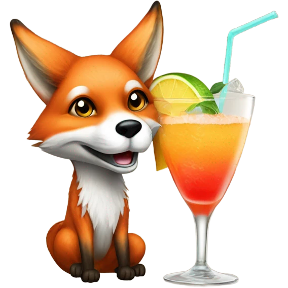 Fox drinking a Paloma emoji