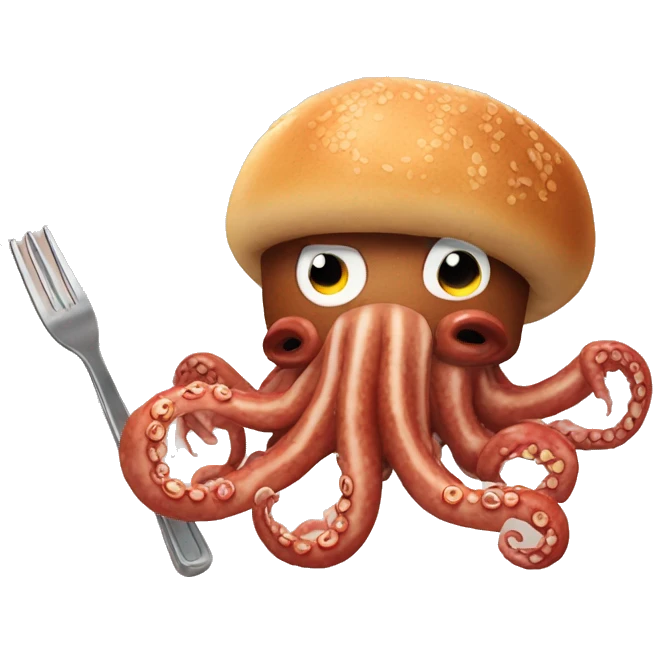 Pulpo comiendo un kebab emoji