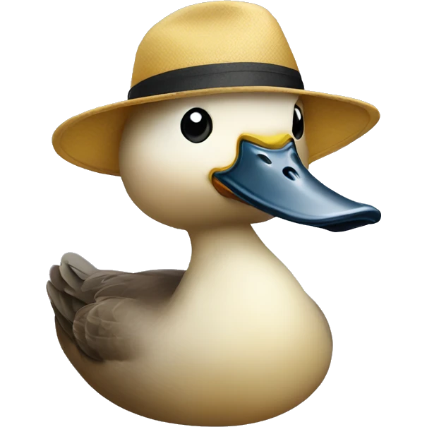 Duck with hat on emoji